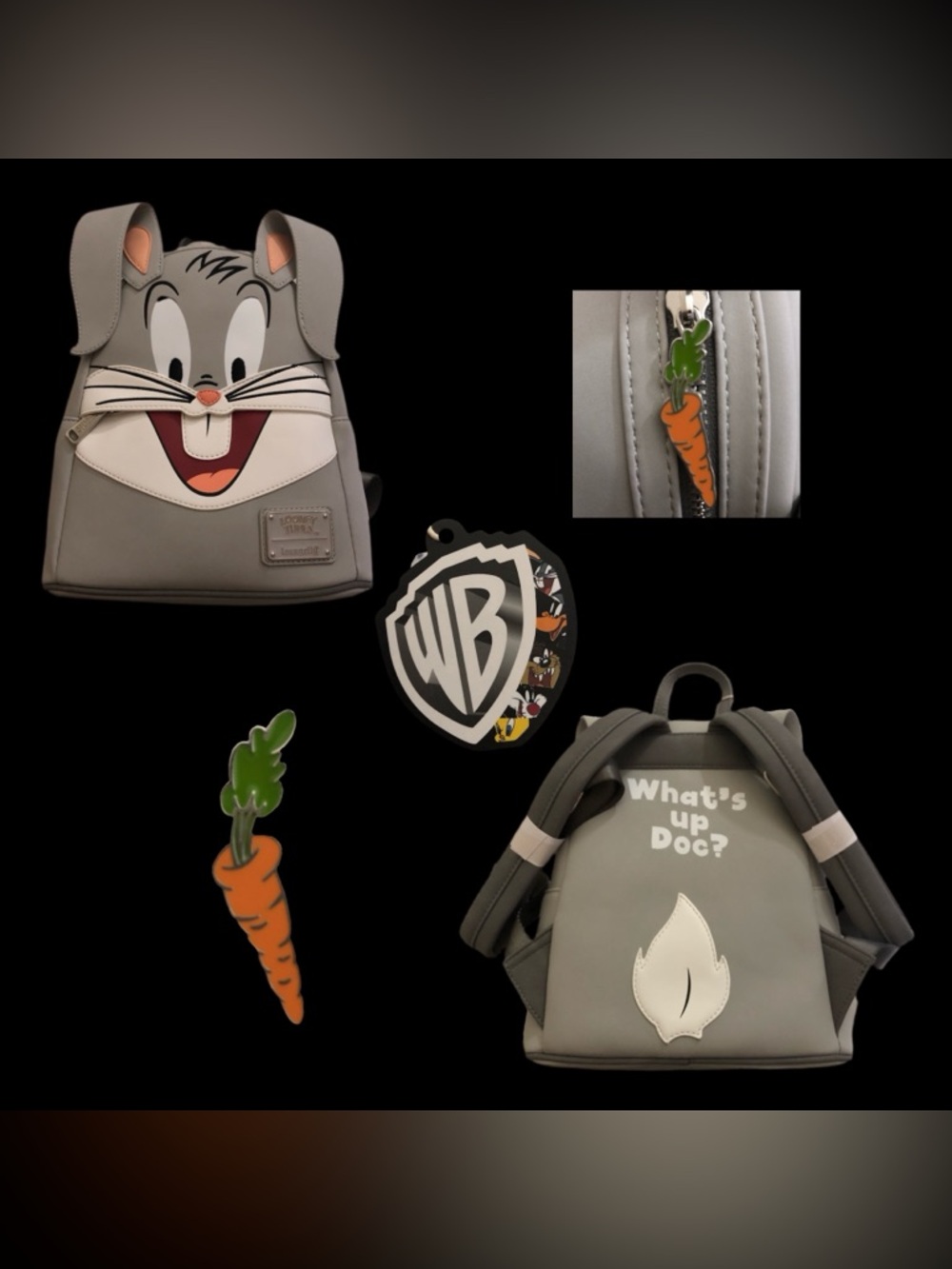 Bugs Bunny 'What's Up Doc?' Loungefly Mini Backpack with Carrot Charm